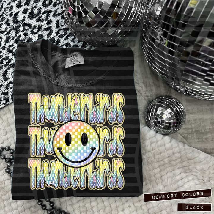 Rainbow Smiley Triple Stack DTF Print