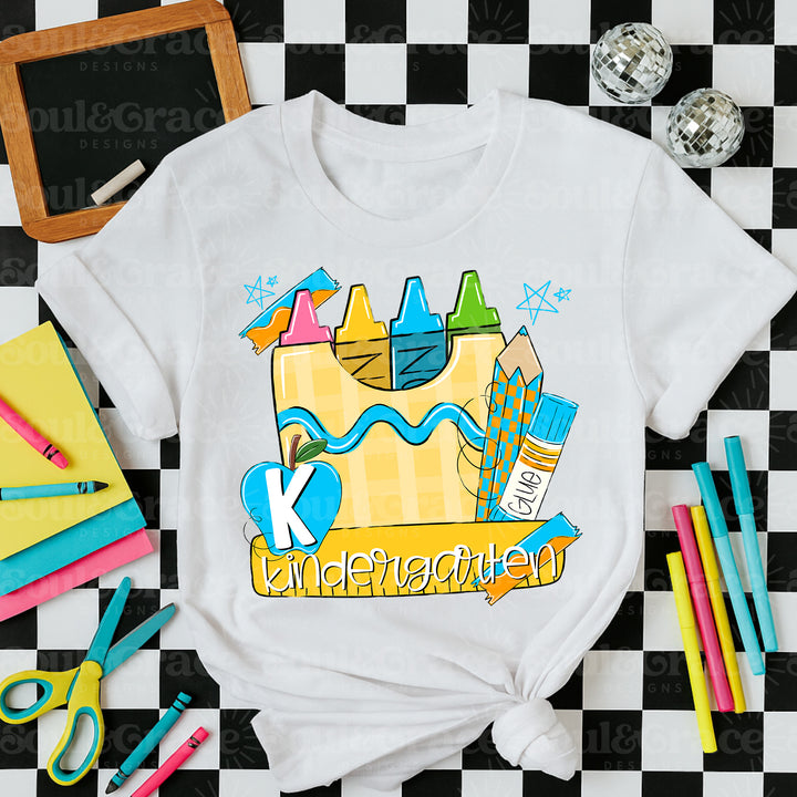 Back To School Pink And Blue DTF Print