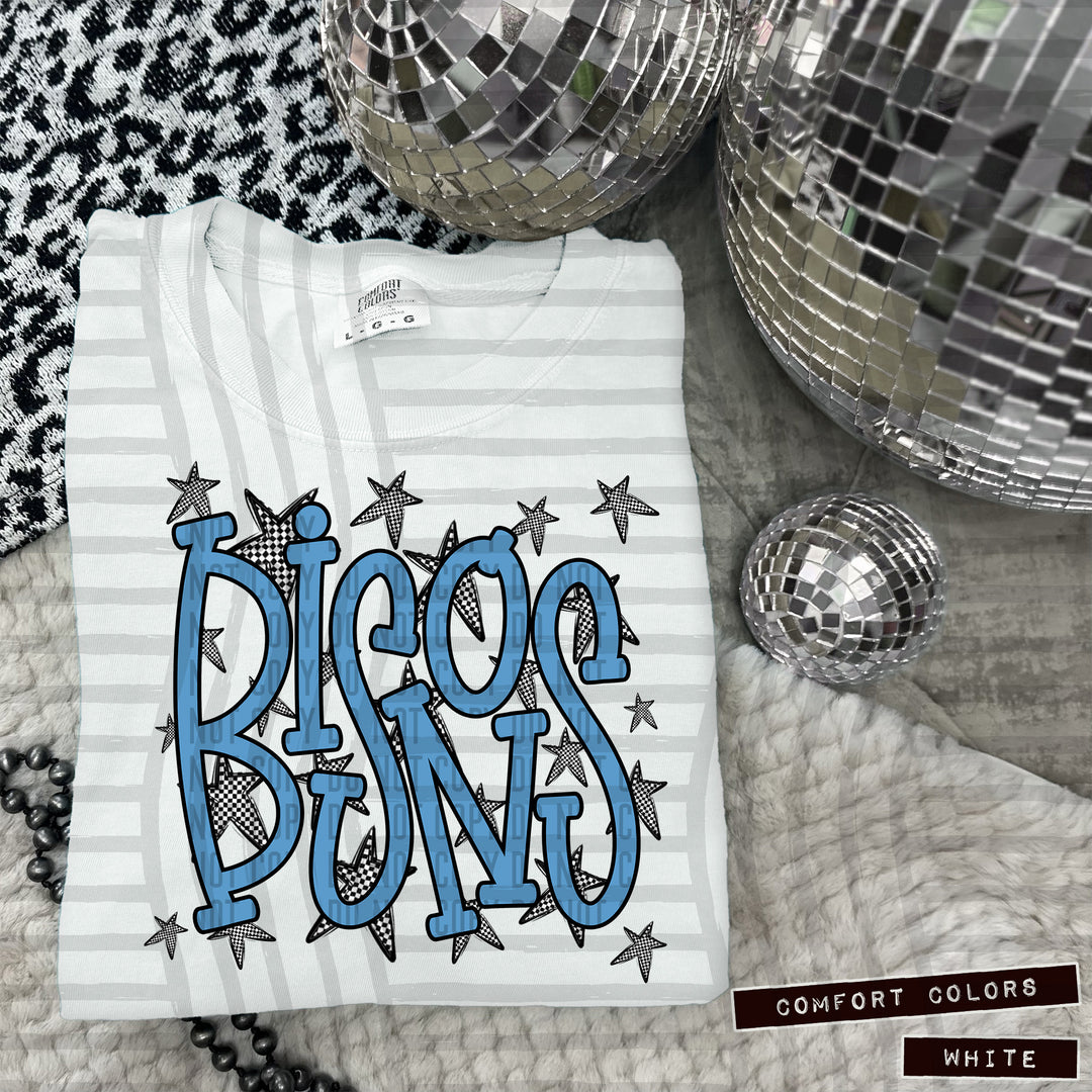 Columbia Blue Staggered DTF Print