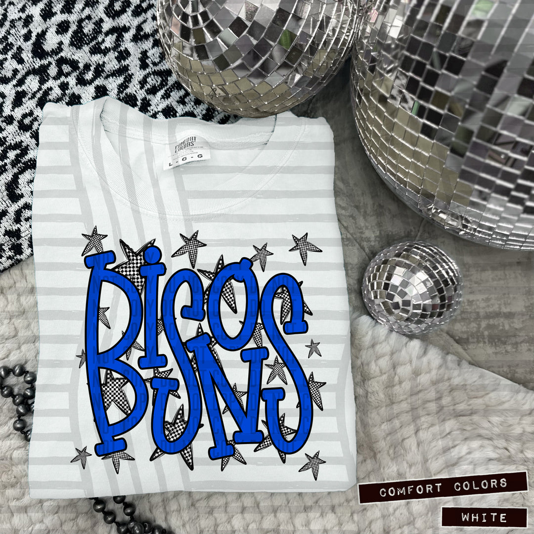 Blue Staggered DTF Print