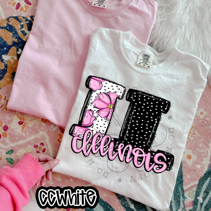Pink Floral States DTF Print
