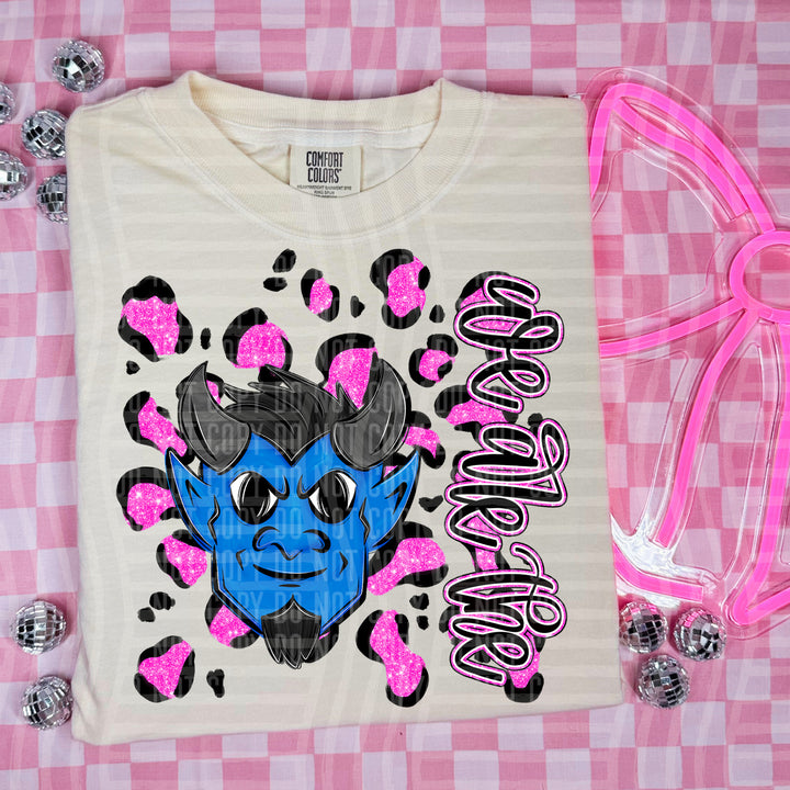 Preppy Leopard Mascot Heads DTF Print