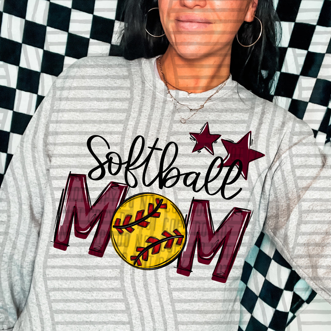 Sports Mom Softball DTF Print