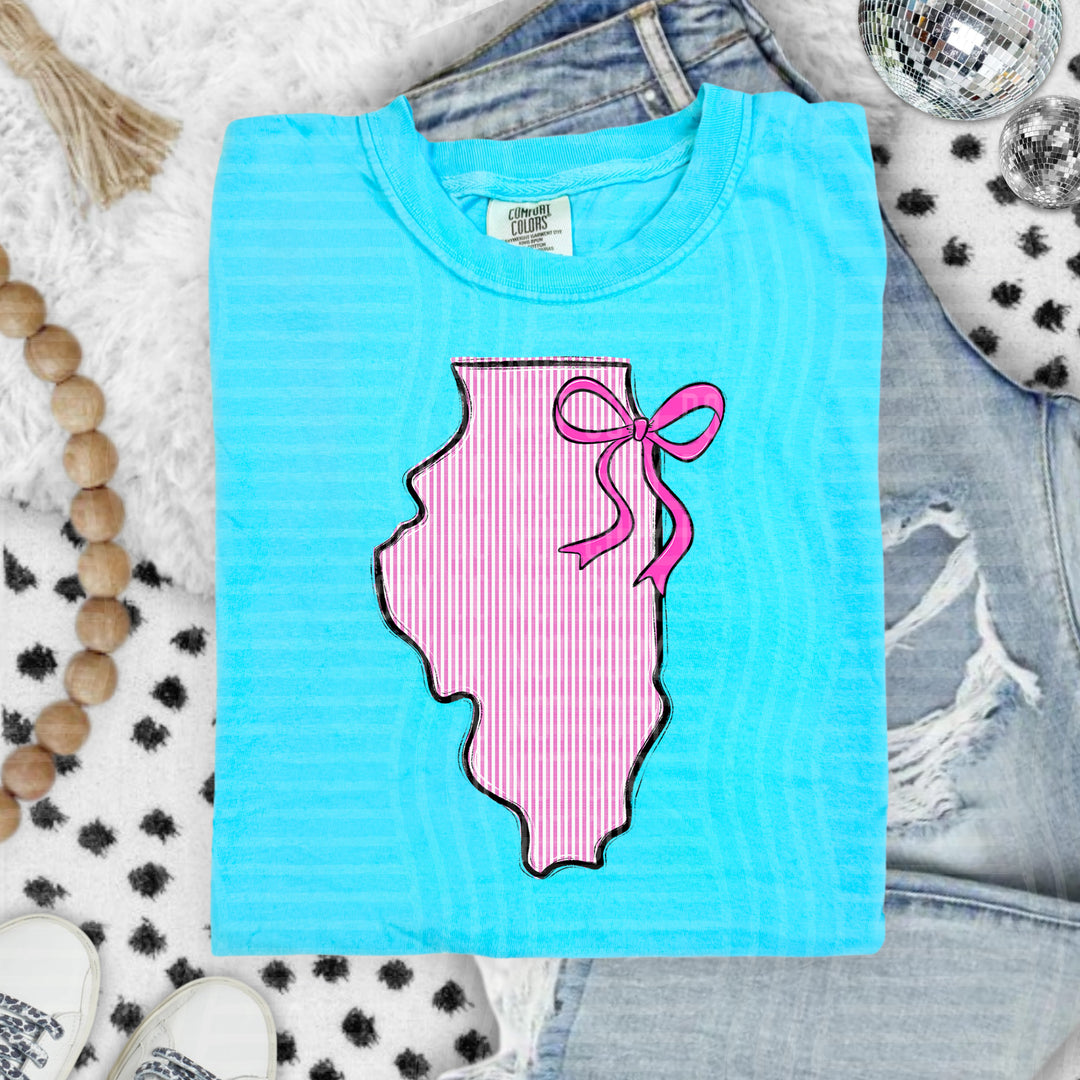 Seersucker States With Bow DTF Print