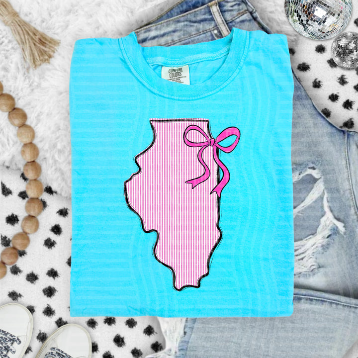 Seersucker States With Bow DTF Print