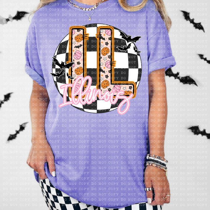 Pumpkin Batty States DTF Print