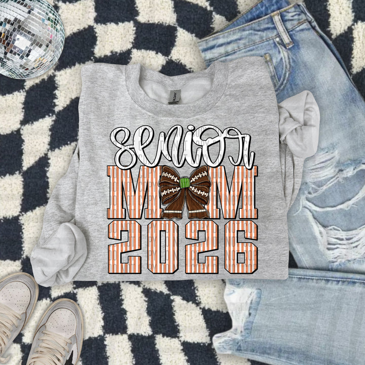 Senior Mom Football Seersucker DTF Print