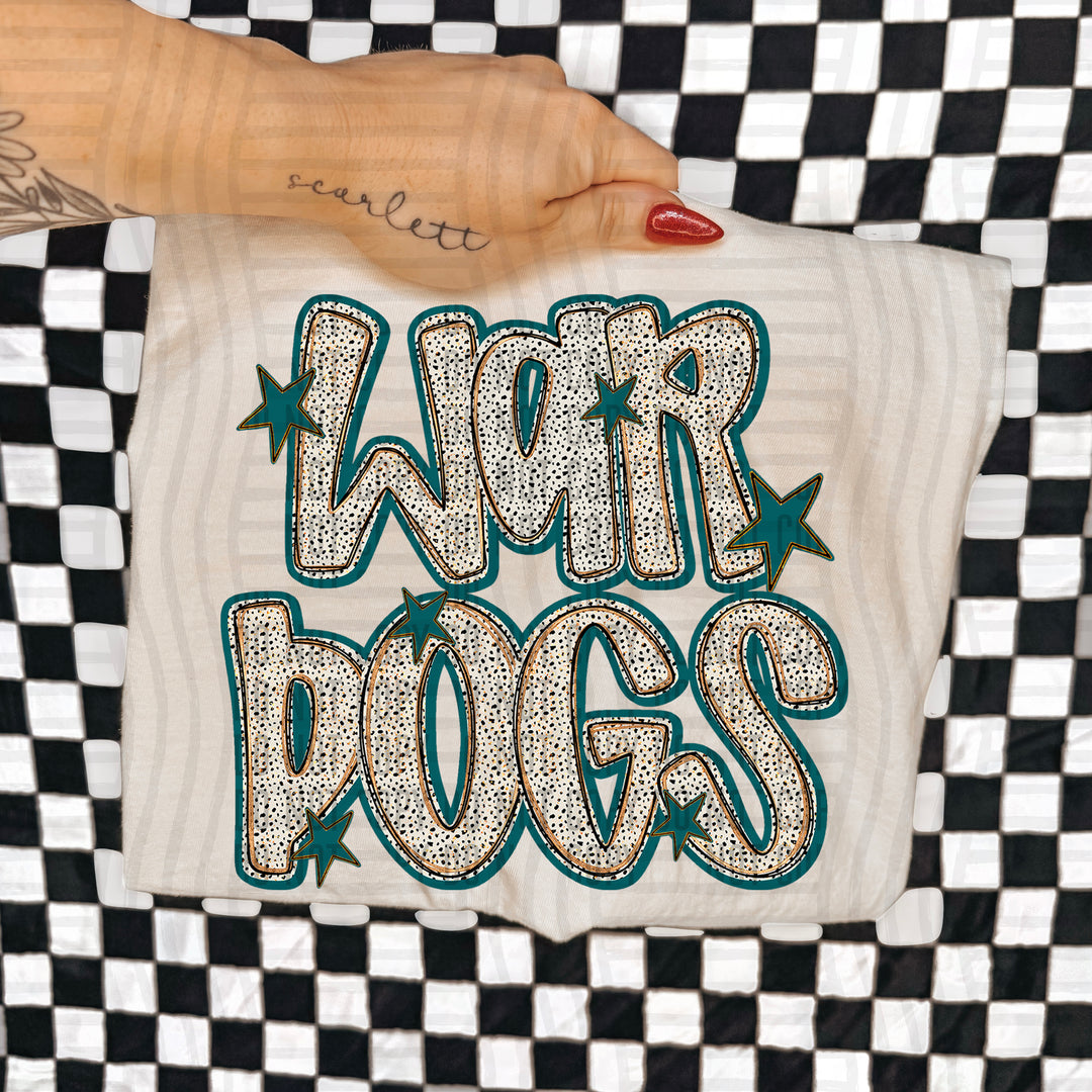 Teal Dotty DTF Print