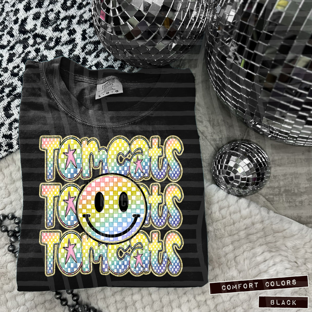 Rainbow Smiley Triple Stack DTF Print