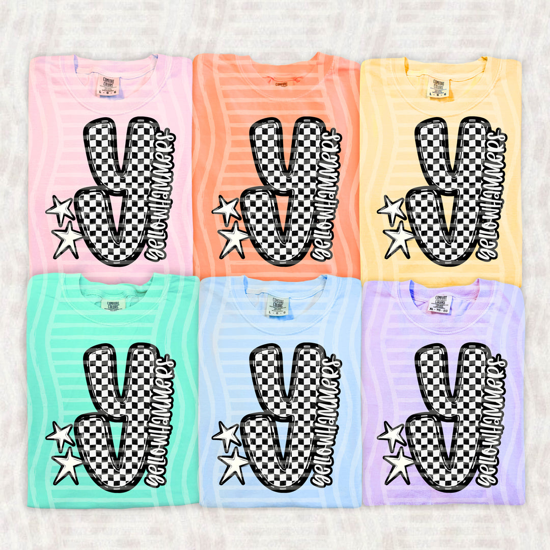 Checker Crush Black And White Mascots DTF Print
