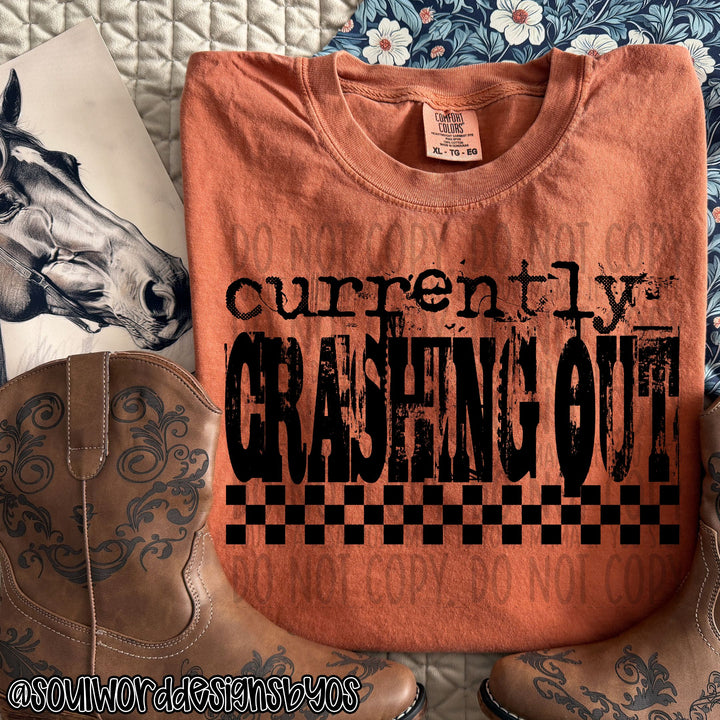 Currently Crashing Out DTF Print