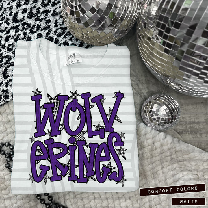 Purple Staggered DTF Print