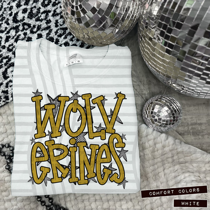 Gold Staggered DTF Print