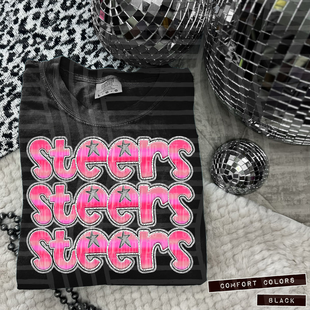 Pink Triple Stacked DTF Print