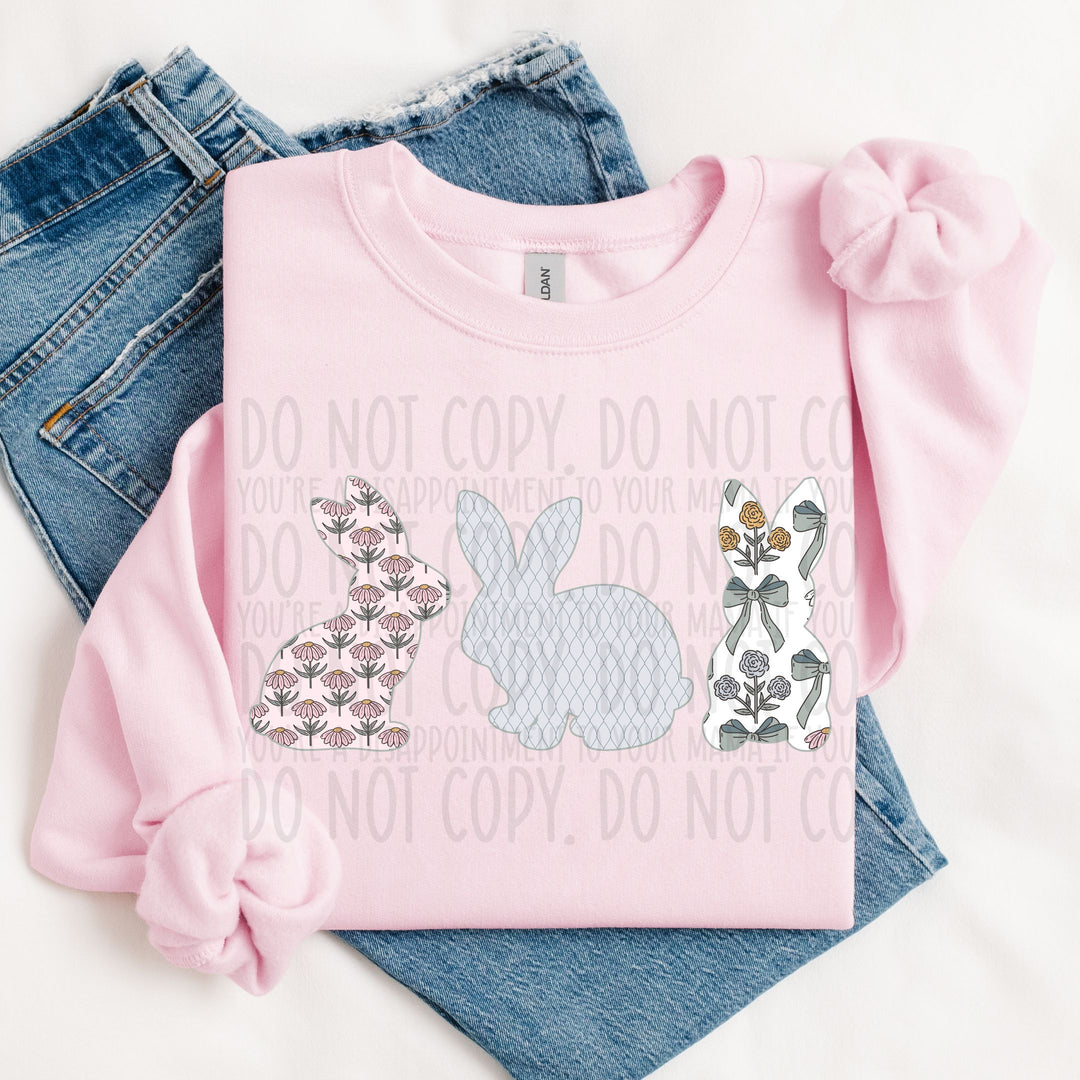Little Bunny Trio DTF Print