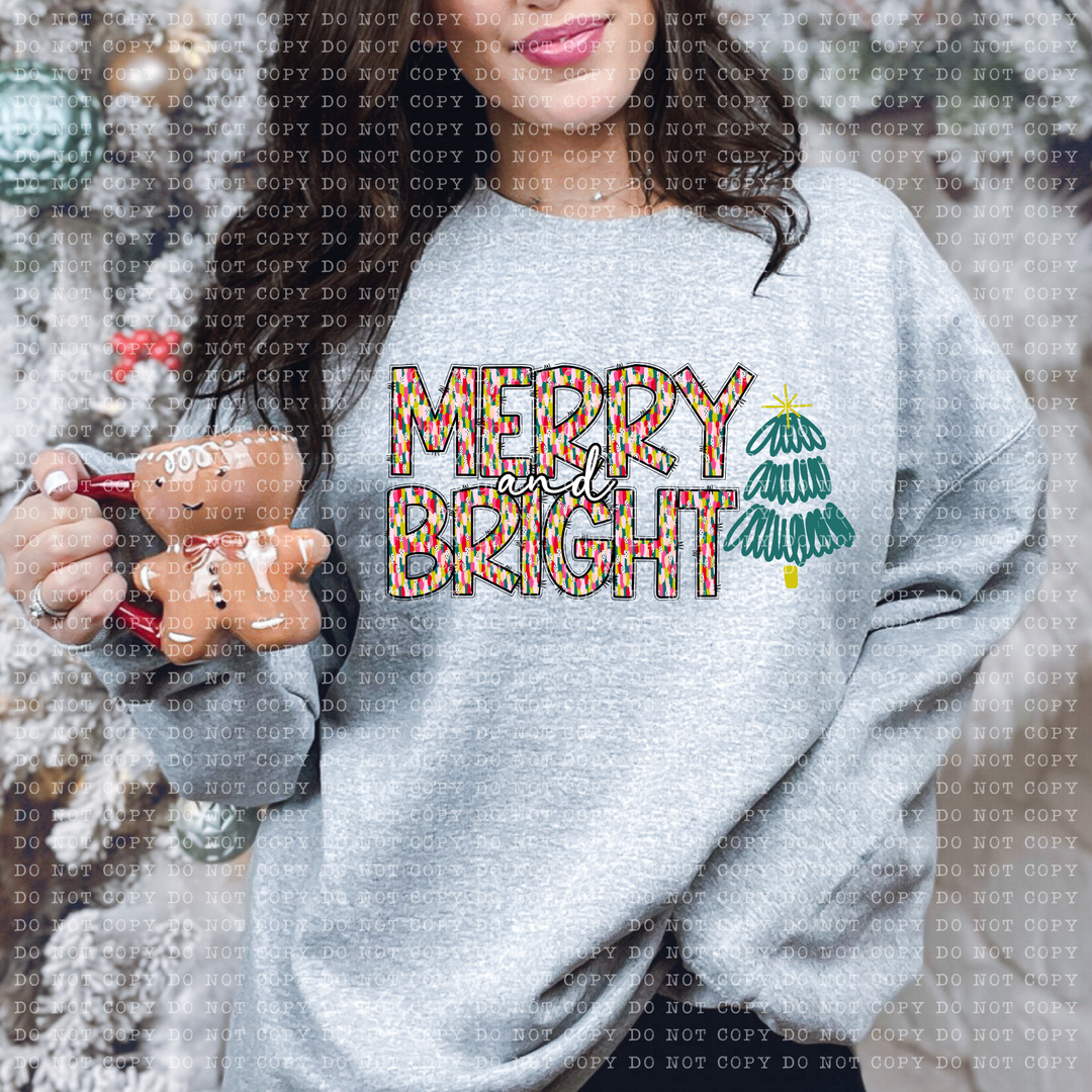 Merry and Bright DTF Print