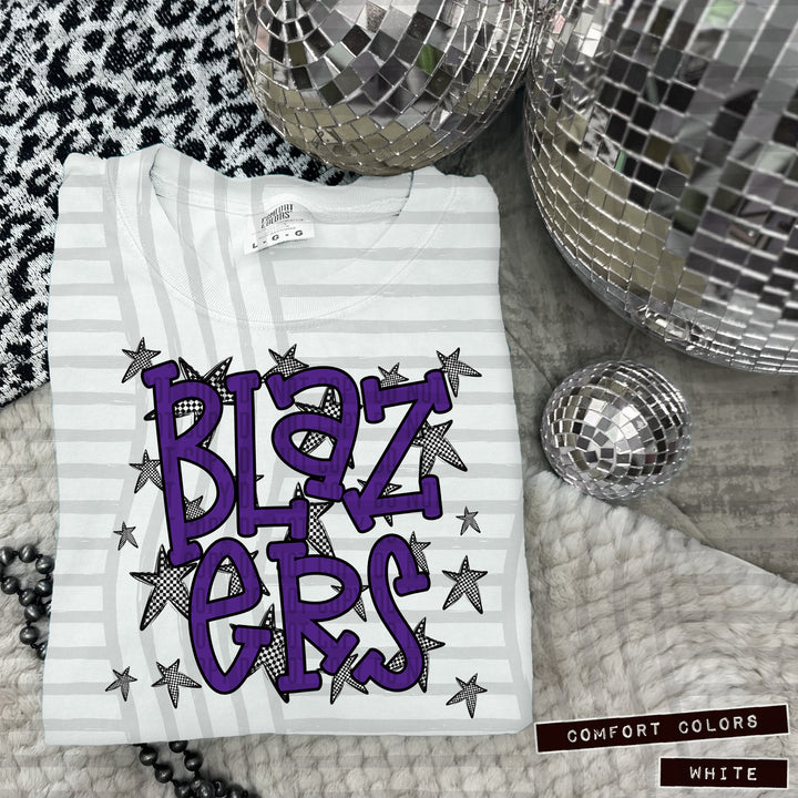 Purple Staggered DTF Print