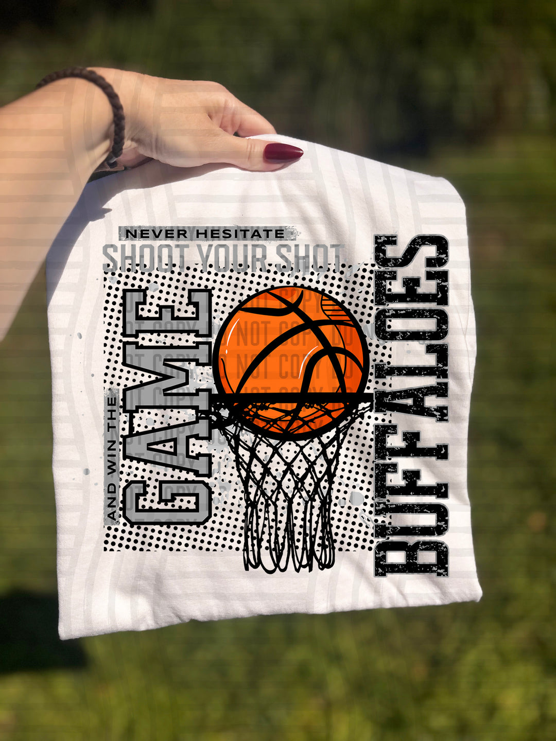 Never Hesitate Basketball DTF Print