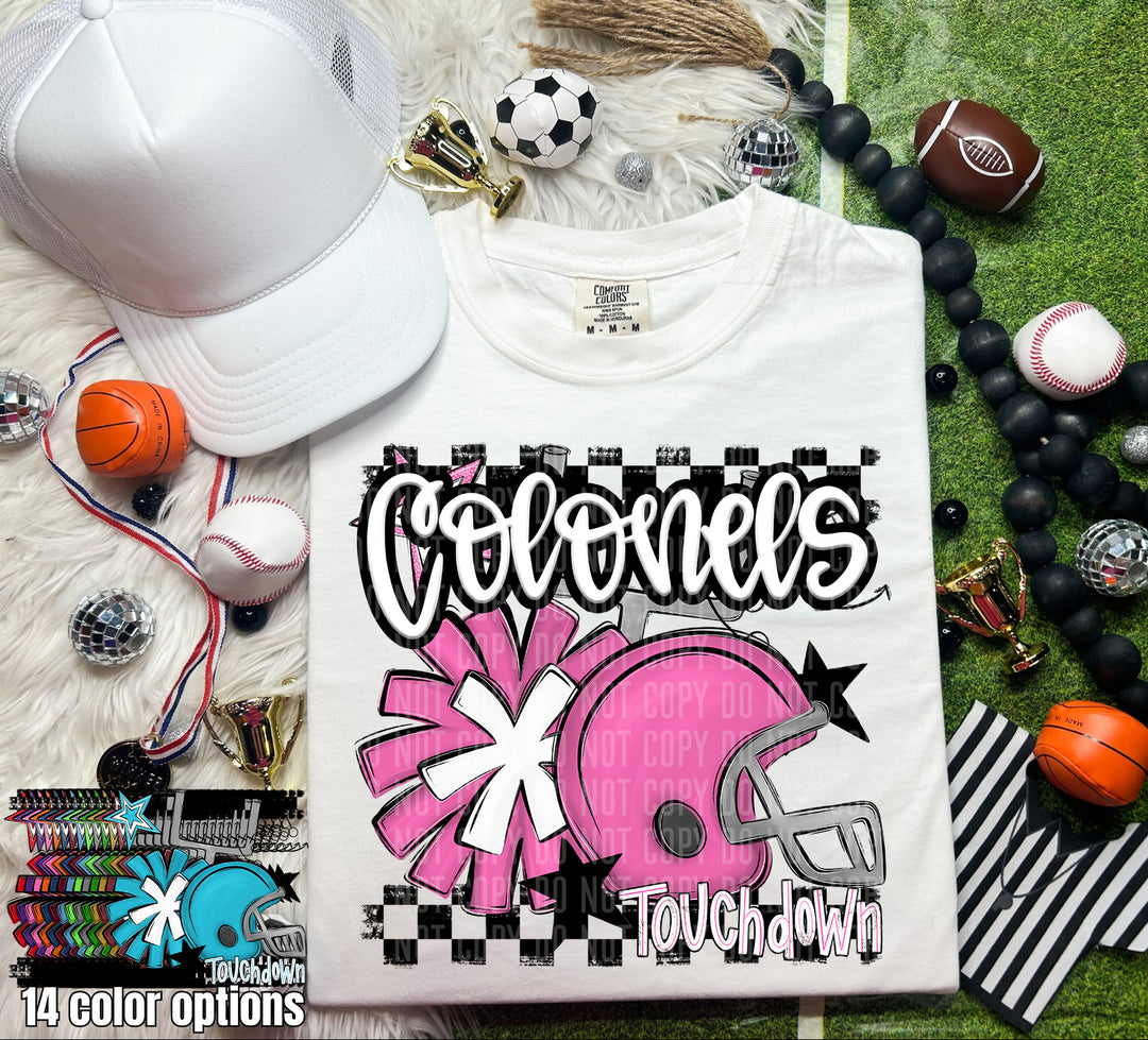 Helmet Pom Mascots Colors Purple DTF Print