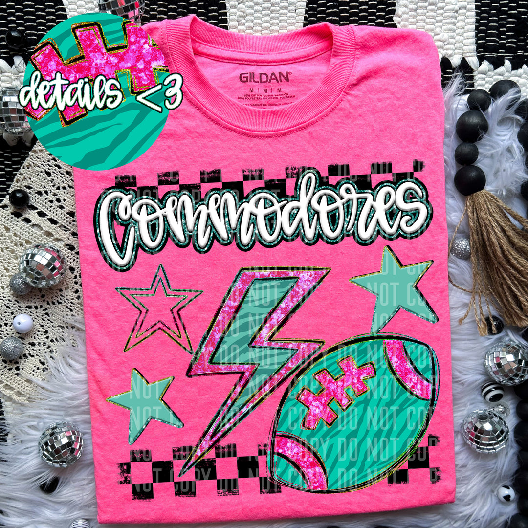 Rainbow Football Bolts DTF Print