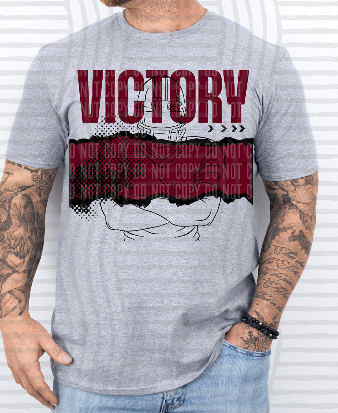 Victory Football Player DTF Print
