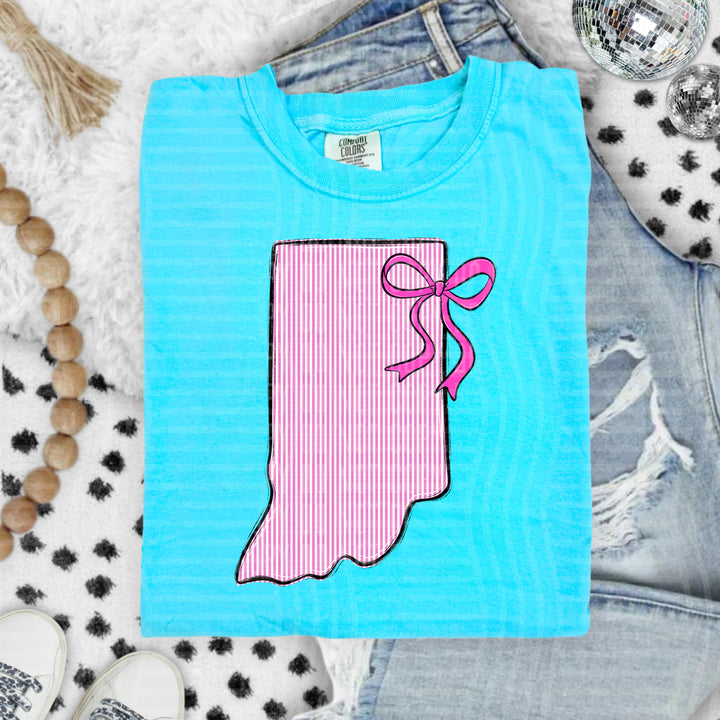 Seersucker States With Bow DTF Print