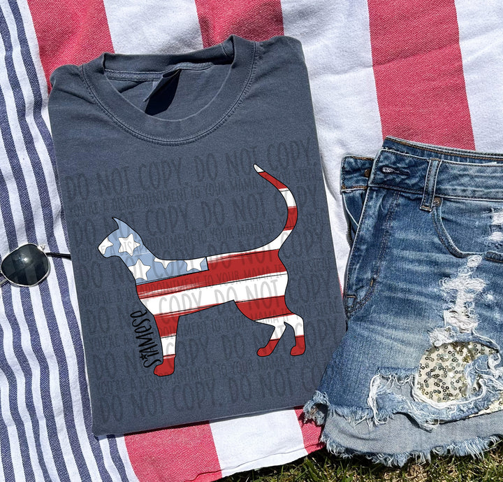 Patriotic Dog Designs Black Text DTF Print