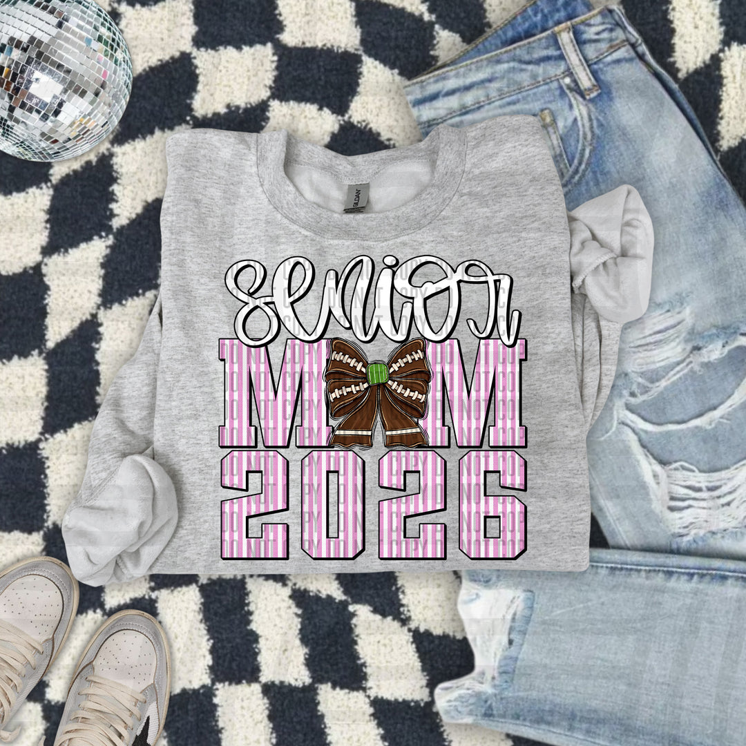 Senior Mom Football Seersucker DTF Print