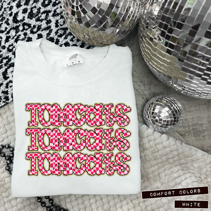 Pink Checks DTF Print