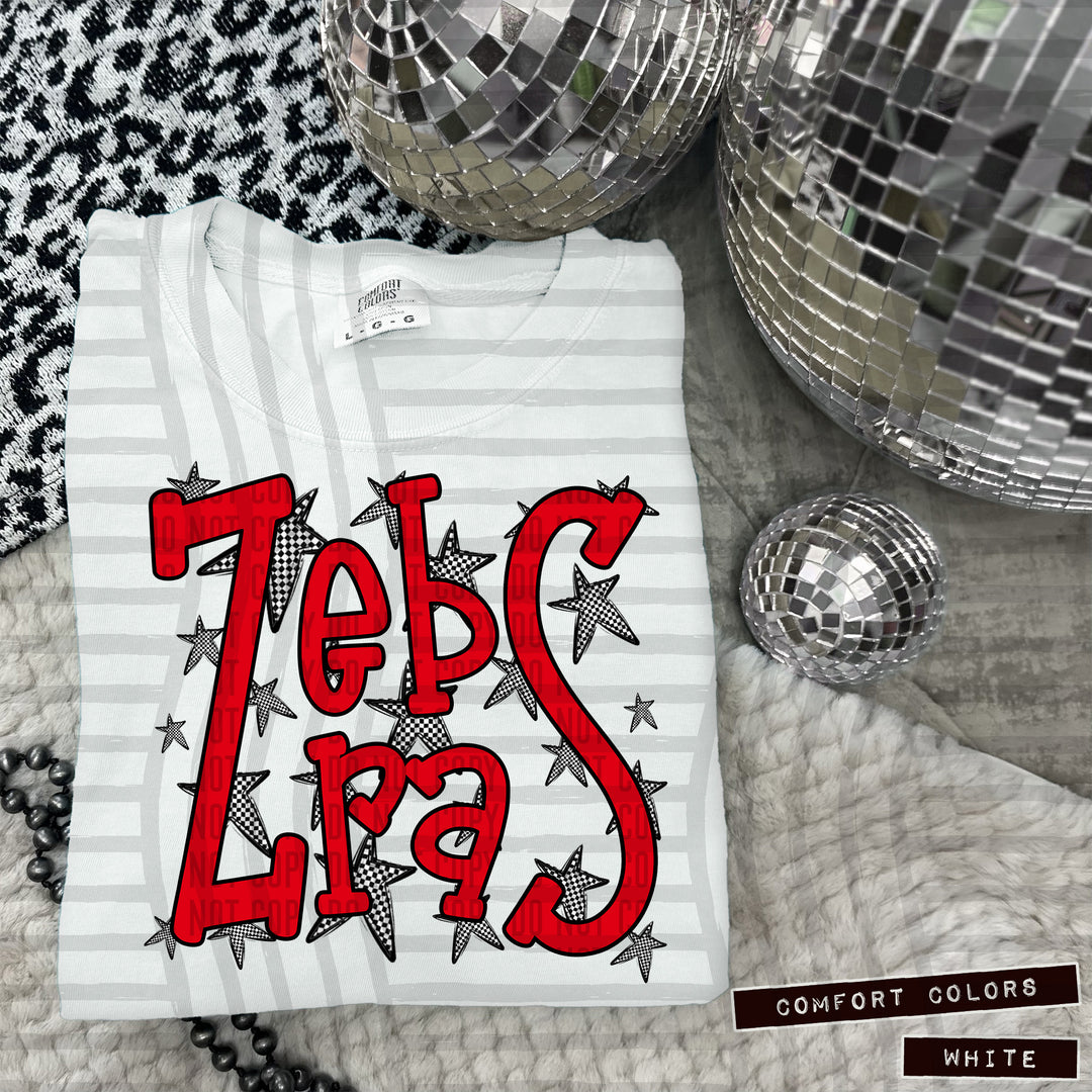 Red Staggered DTF Print