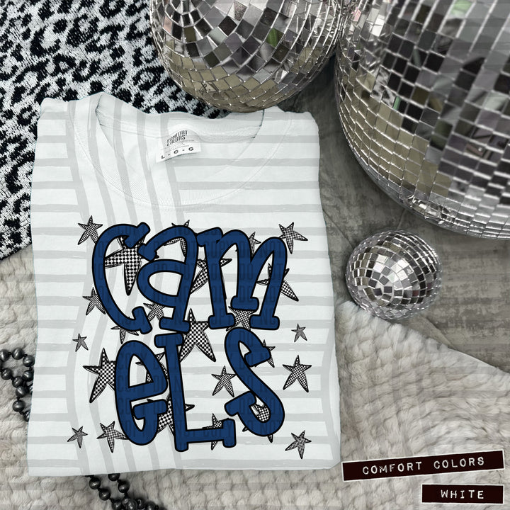 Navy Staggered DTF Print