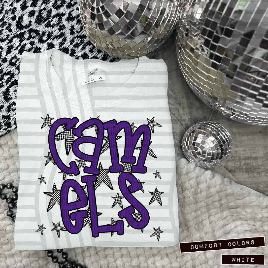 Purple Staggered DTF Print