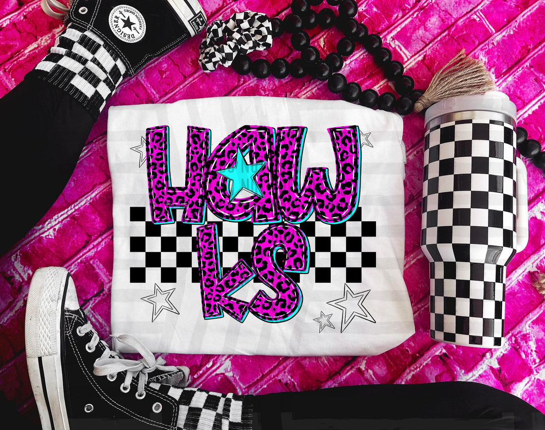 Pink Neon Leopard DTF Print