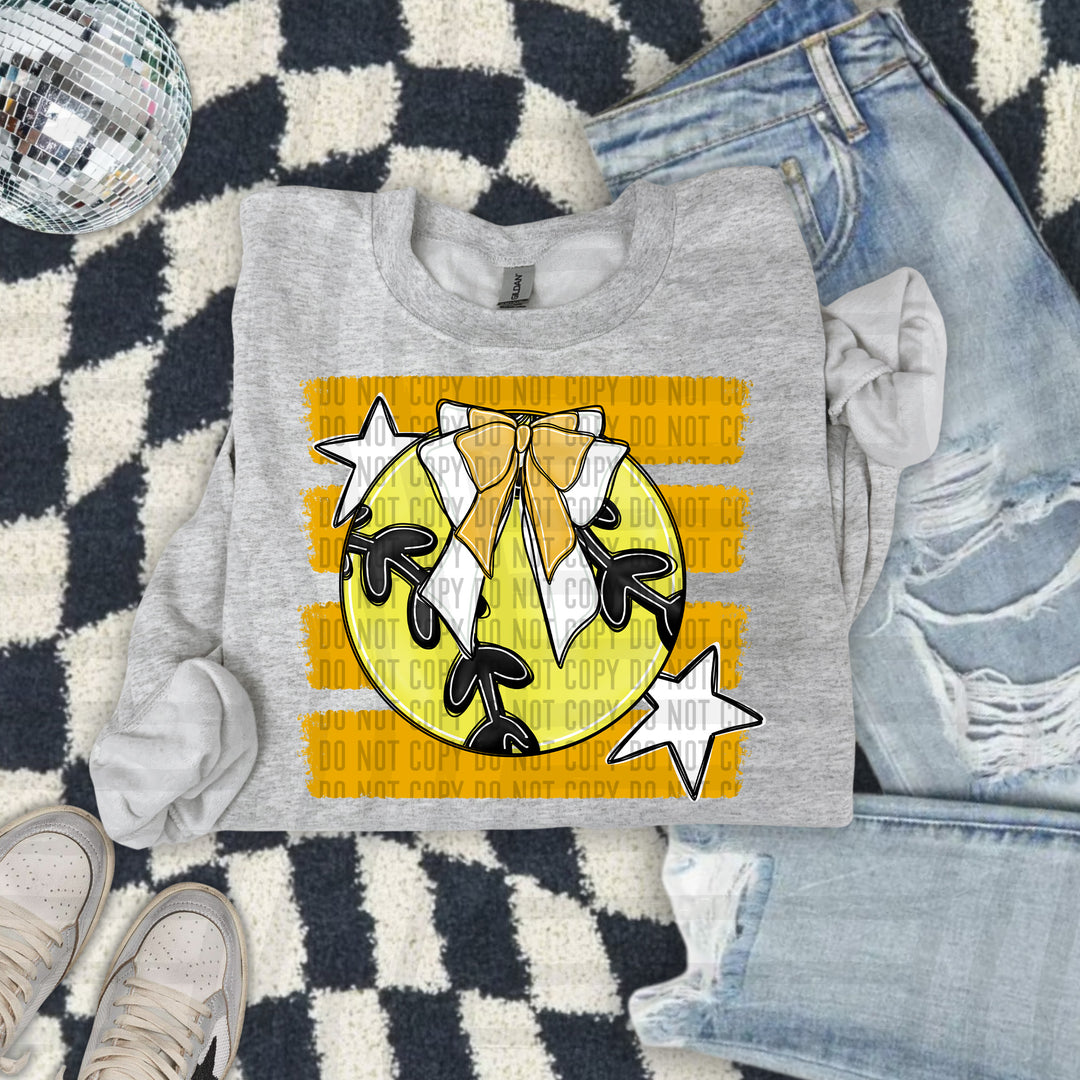 Softball Bow DTF Print