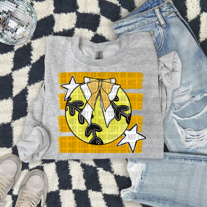 Softball Bow DTF Print