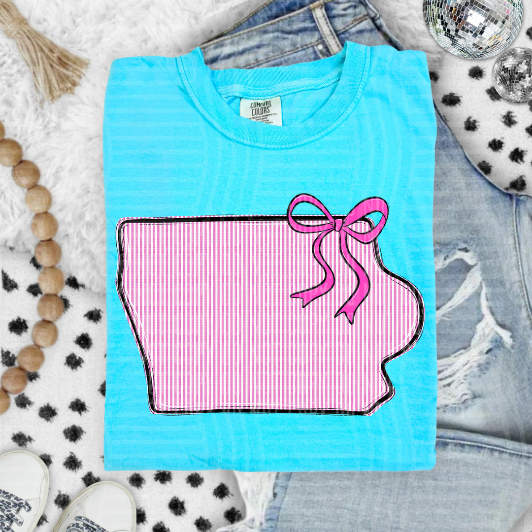 Seersucker States With Bow DTF Print