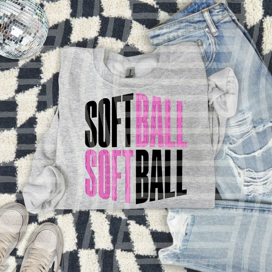 Softball Word Art DTF Print