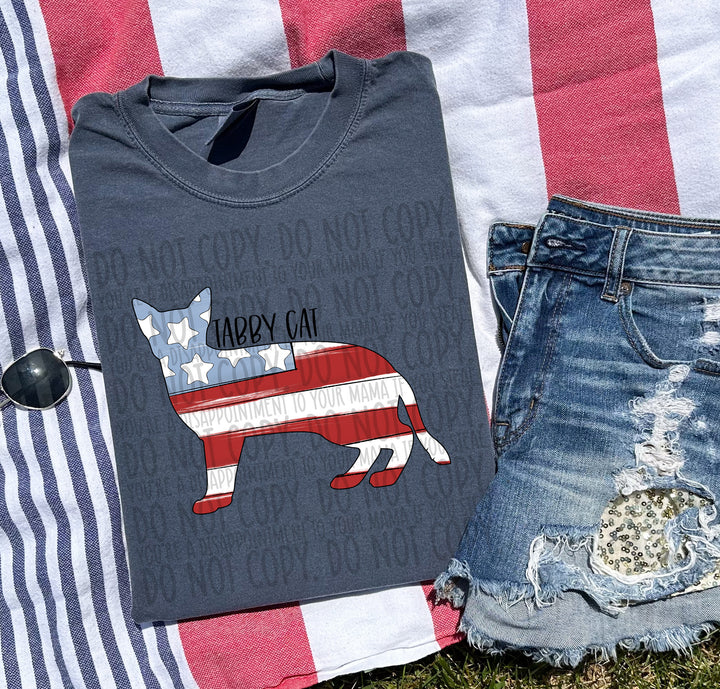Patriotic Dog Designs Black Text DTF Print
