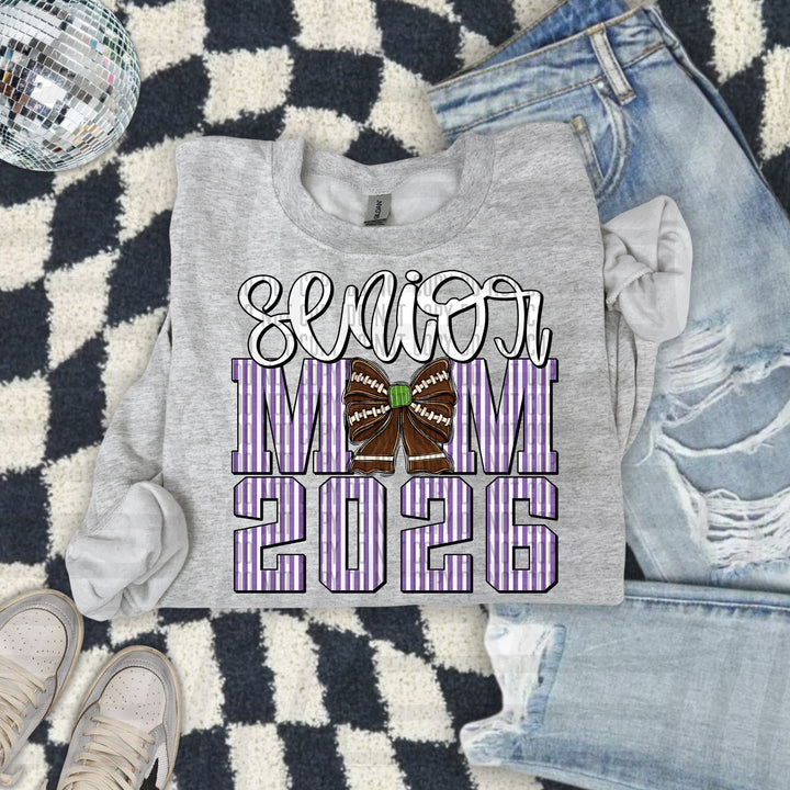 Senior Mom Football Seersucker DTF Print