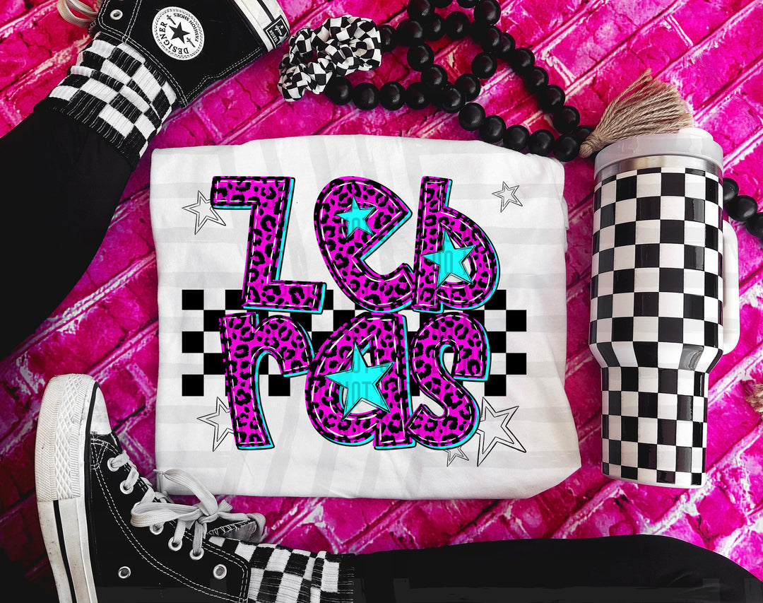 Pink Neon Leopard DTF Print