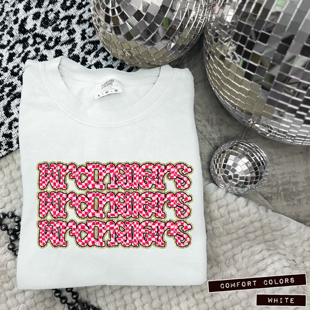 Pink Checks DTF Print