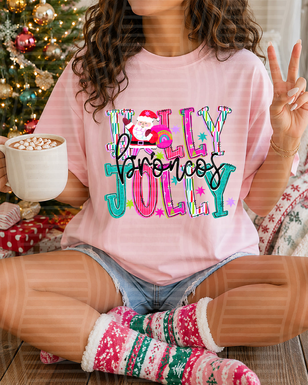Holly Jolly Santa Mascots DTF Print