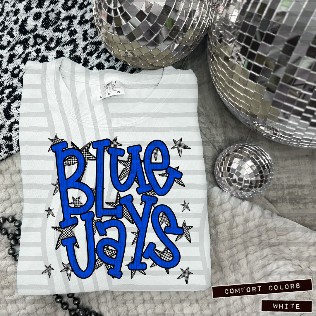 Blue Staggered DTF Print