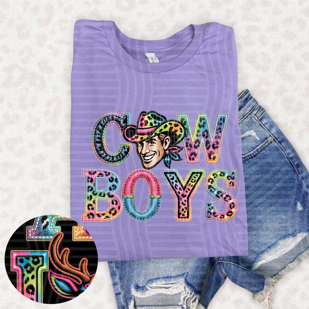 Rainbow Mascot Heads Stacked DTF Print