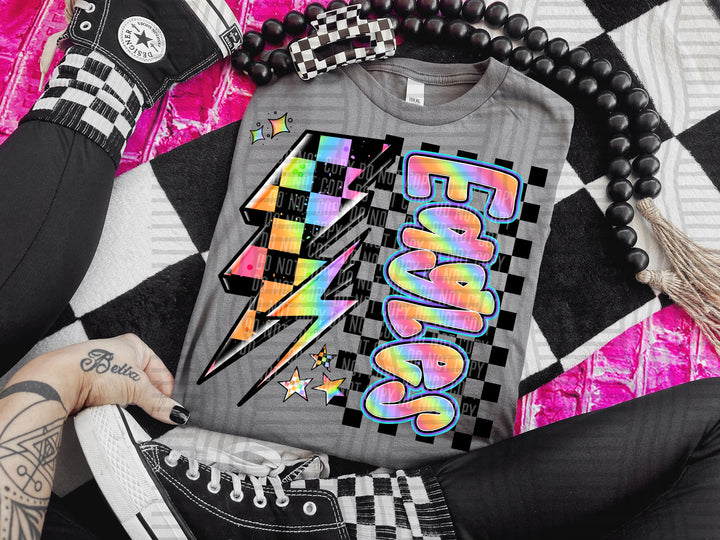 Neon Side Bolt DTF Print