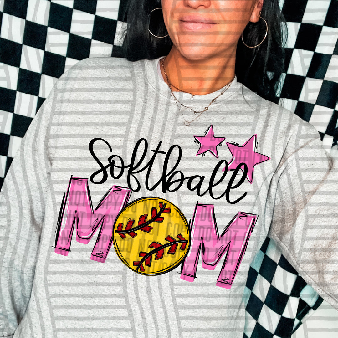 Sports Mom Softball DTF Print
