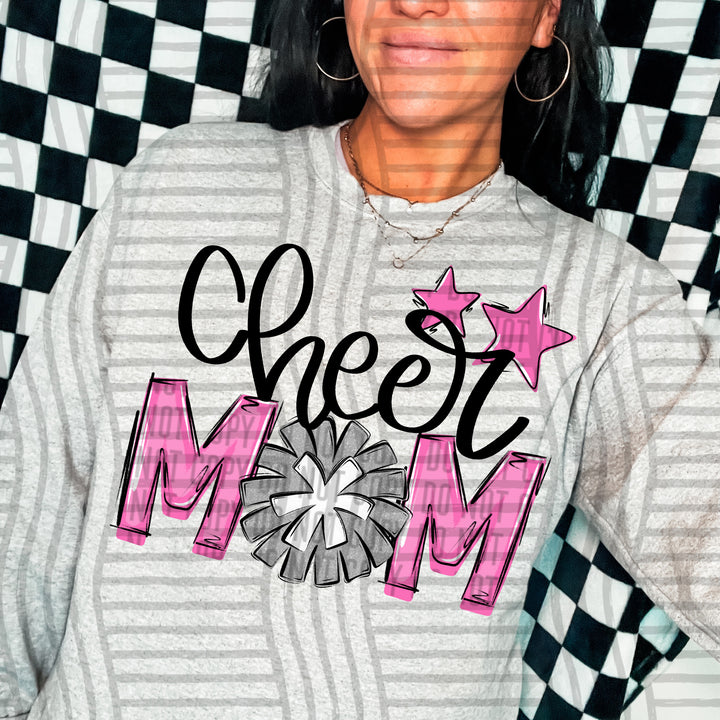 Sports Mom Cheer Silver DTF Print