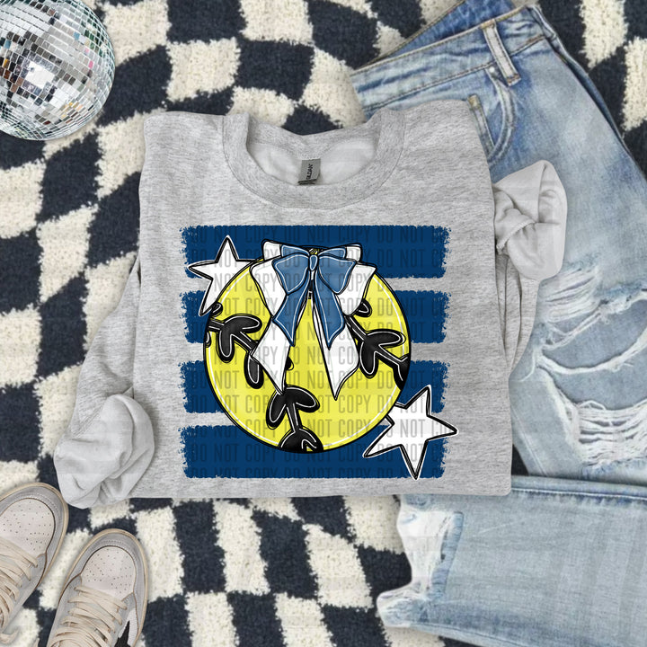Softball Bow DTF Print
