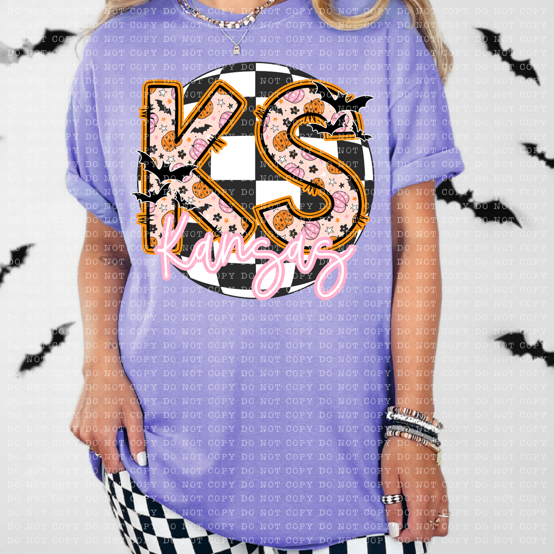 Pumpkin Batty States DTF Print