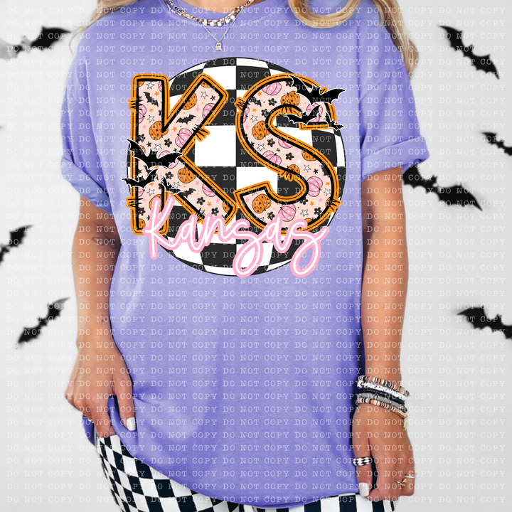 Pumpkin Batty States DTF Print
